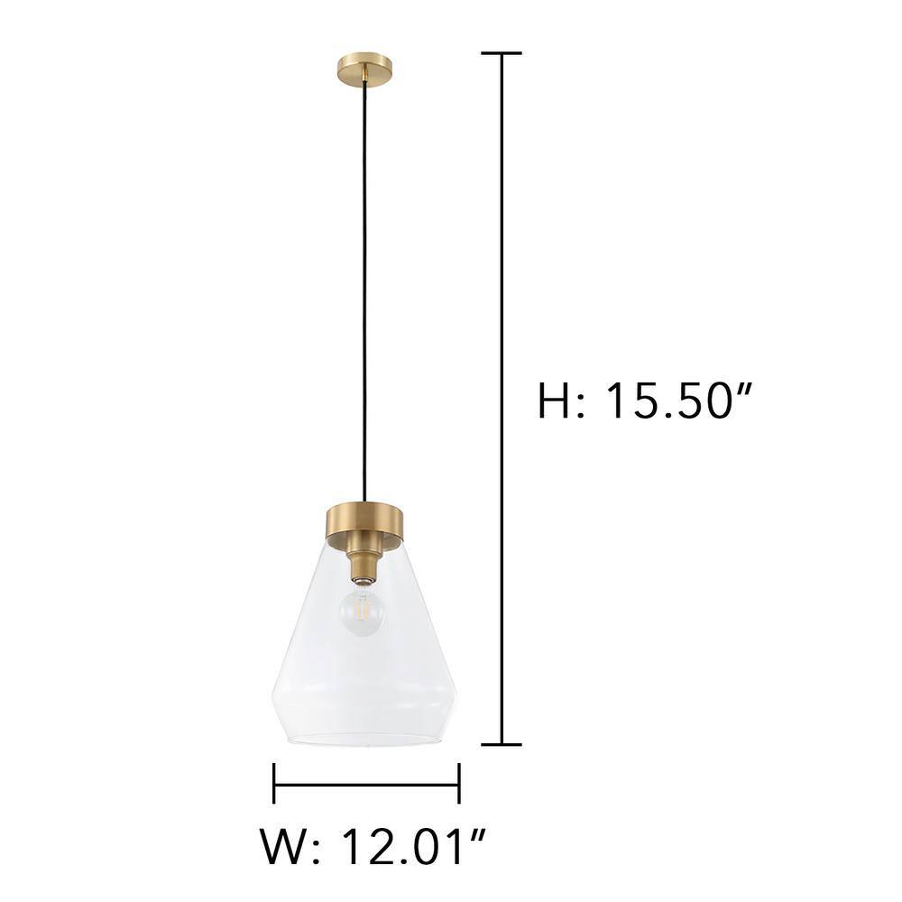 Montey 20'' Brushed Gold Globe Pendant with Clear Glass Shade
