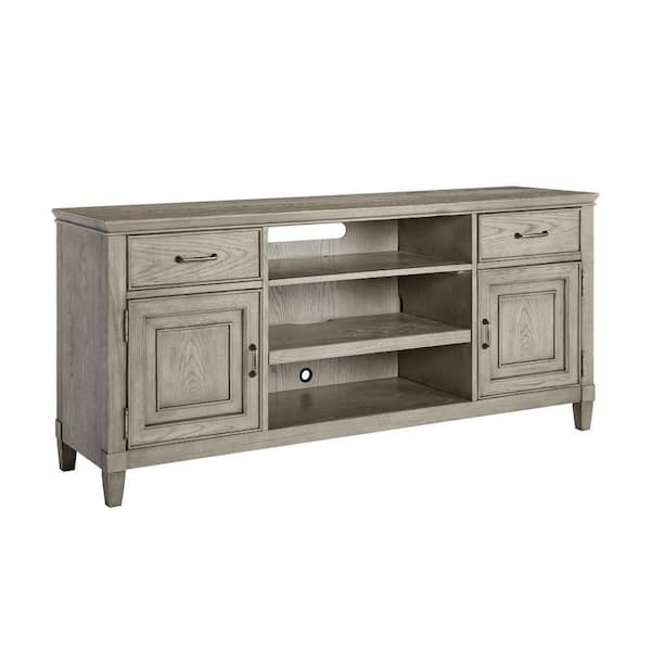 Benjara 66 in. Beige Wood TV Stand Fits TVs up to 70 in. with 2-Cabinet Doors and 2-Drawers