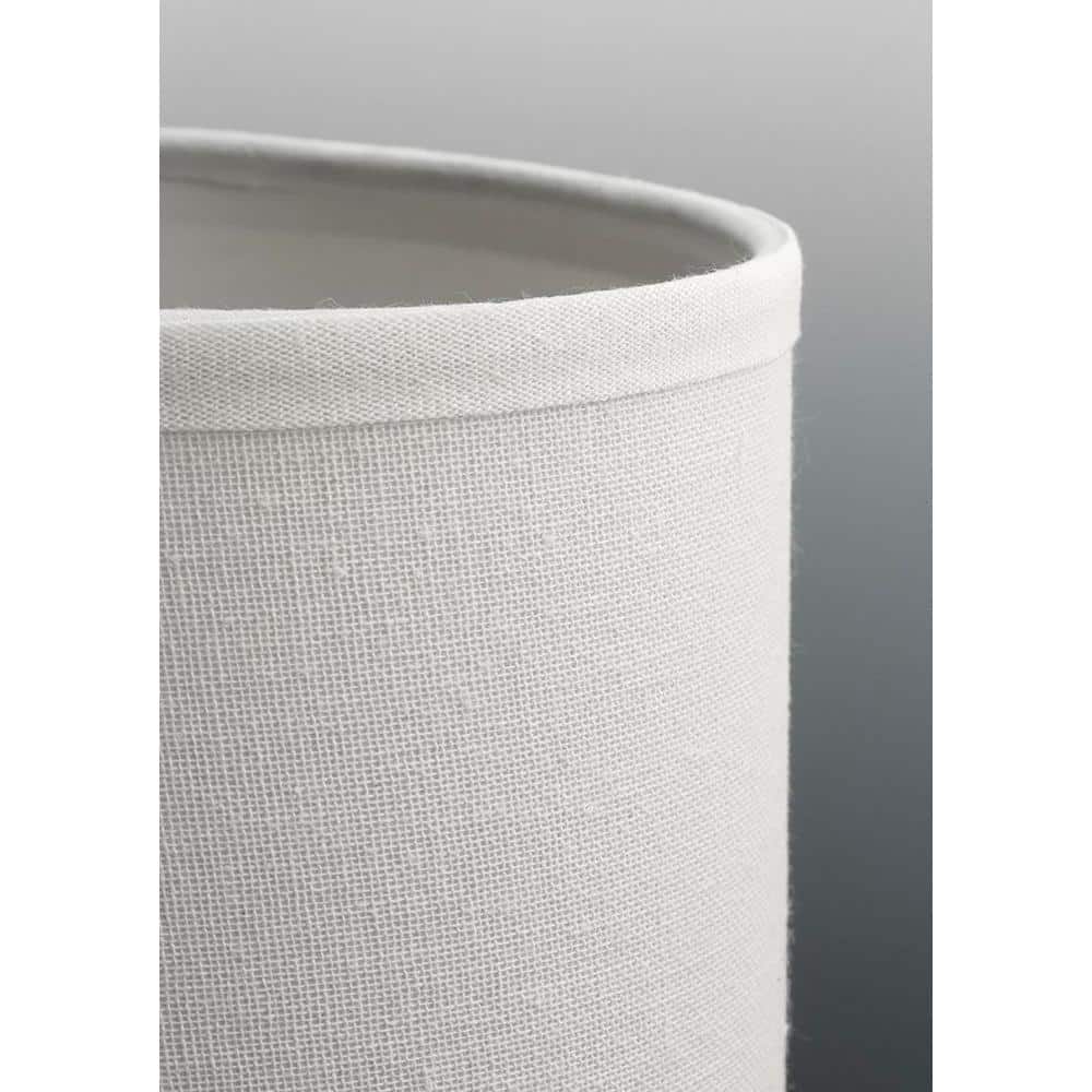 Brushed Nickel Mini Pendant with Off-White Linen Shade