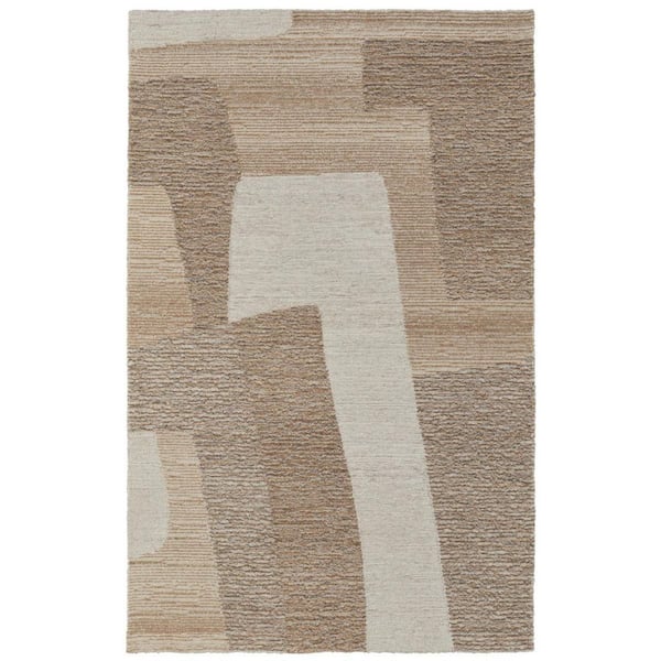 HomeRoots 2 ft. x 3 ft. Brown, Tan, Ivory Abstract Area Rug