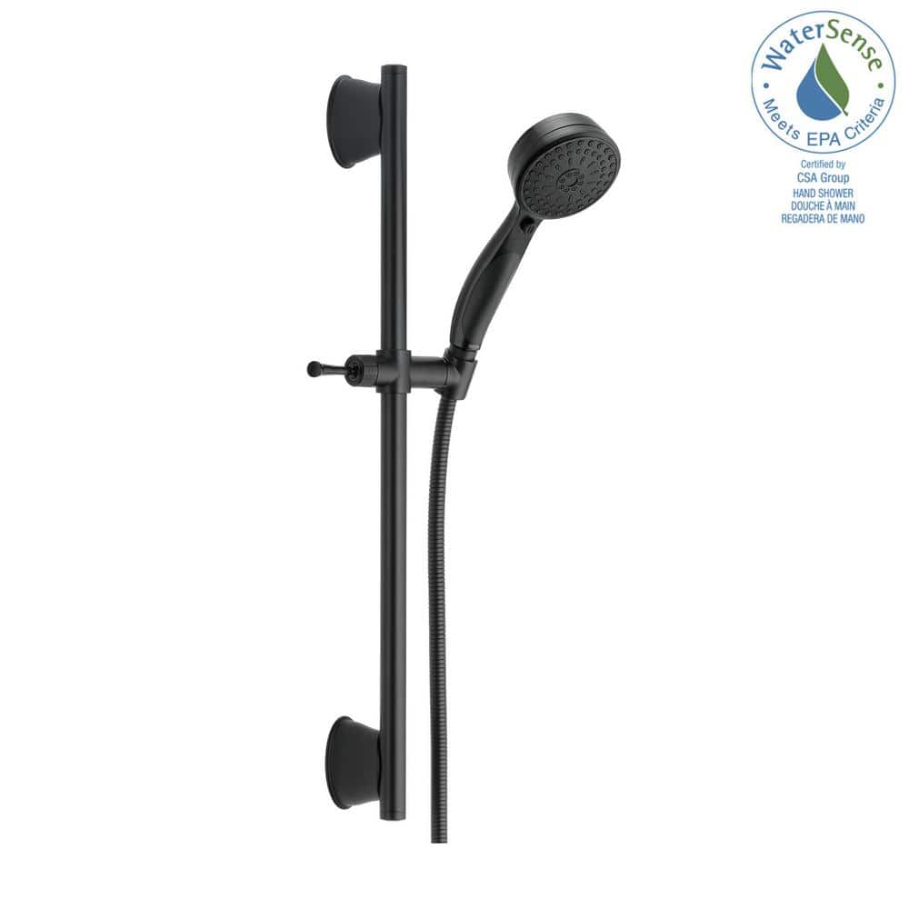 Matte Black Adjustable Handheld Shower Head with Slide Bar