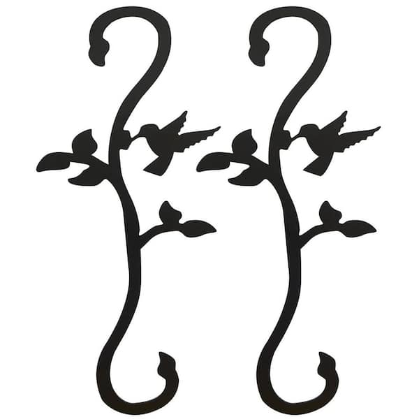 Hummingbird Feeder Hanger Hooks 12 in. Metal S Shape for Outdoor Use Hanging Plants Wind Chimes Flower Basket 2 Pack