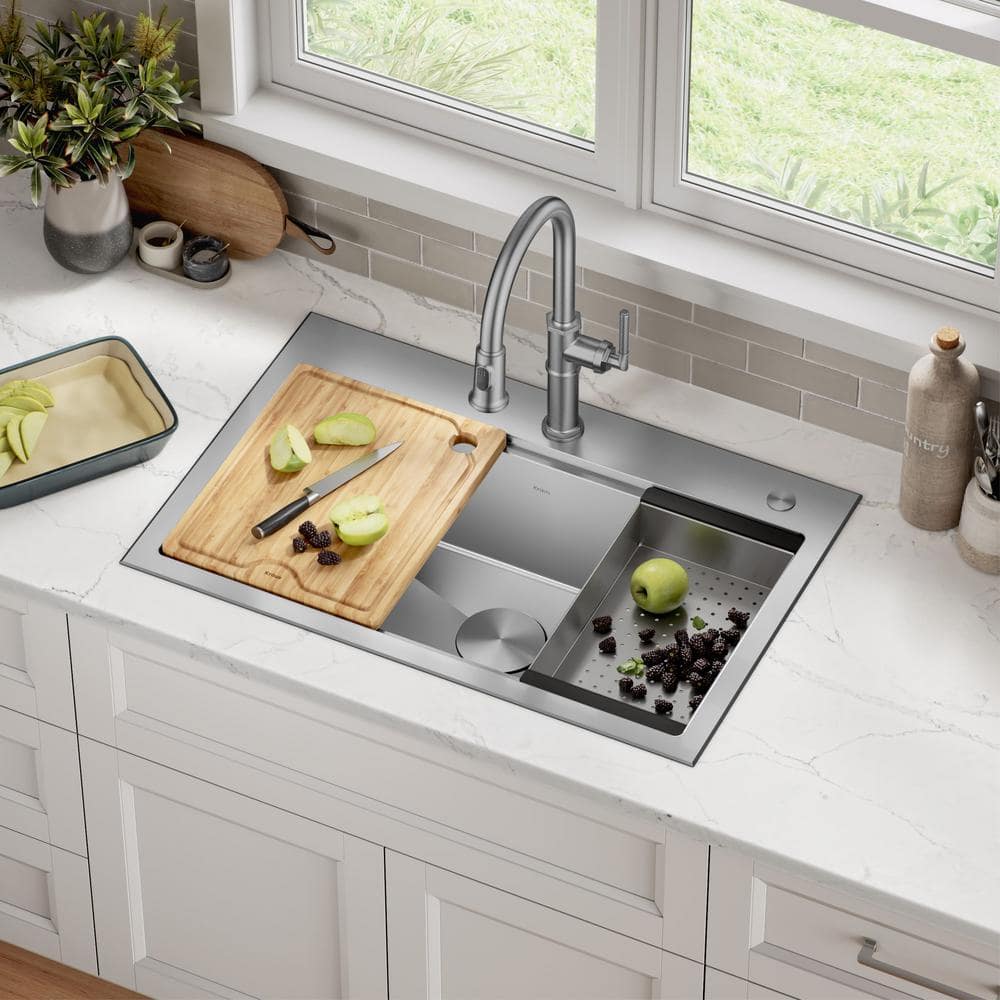 Kore 32-Inch Stainless Steel Drop-In Farmhouse Kitchen Sink