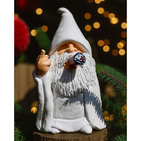 Cubilan 5.9 in. Naughty Smoking Wizard Dwarf-Funny Garden