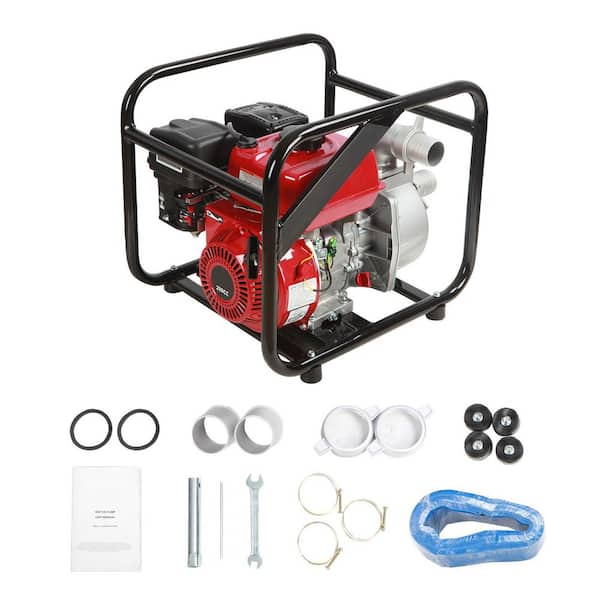 SKYSHALO Gasoline Engine Water Pump, 2in., 7HP 142 GPM, 148ft., 22ft. Suction, 4-Stroke Gas Powered Trash Water Transfer Pump
