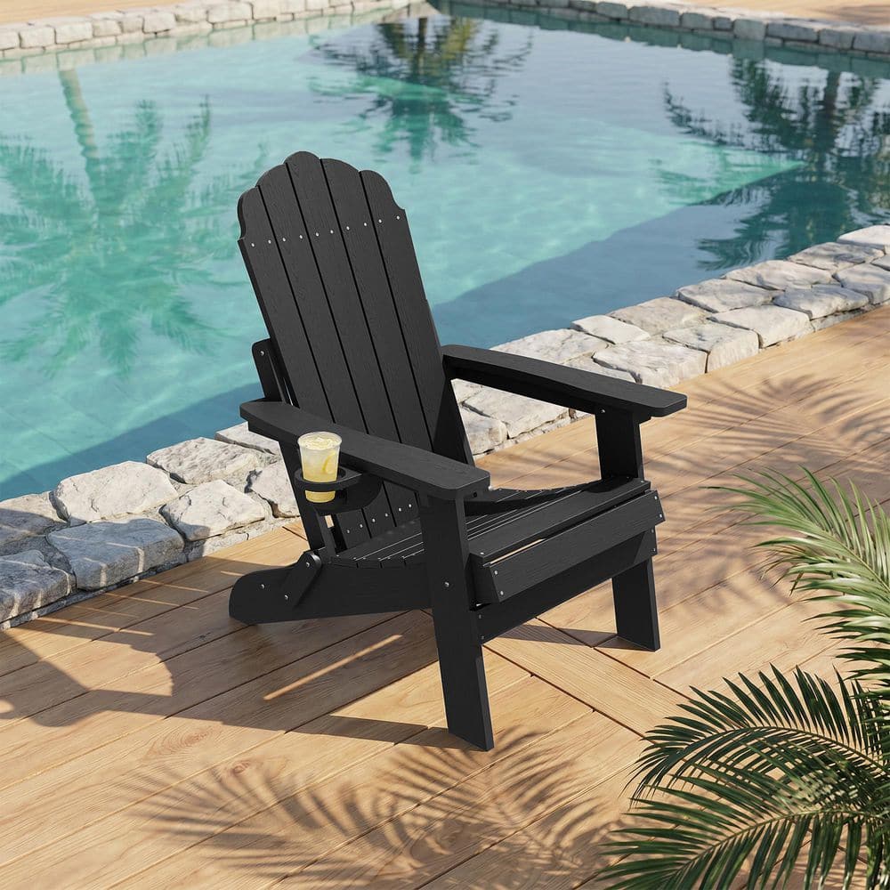 Bewood Outdoor HIPS Black Adjustable Reclining Plastic Foldable