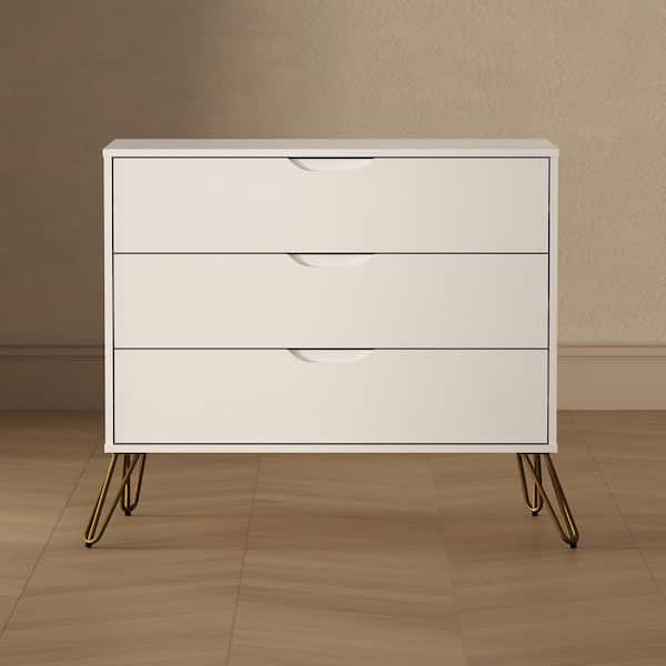 midcentury modern white dresser Babyletto Palma 7-Drawer Assembled Double Dresser White