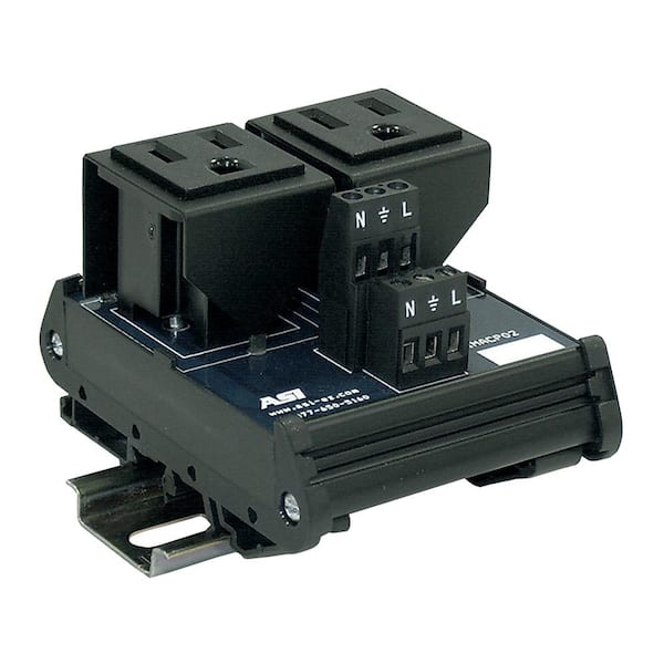 Automation Systems Interconnect 15 Amp 125-Volt Dual AC Outlet Single Phase Interface Module DIN Mount