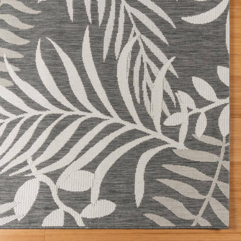 120" x 94" Gray and White Botanical Indoor/Outdoor Rug
