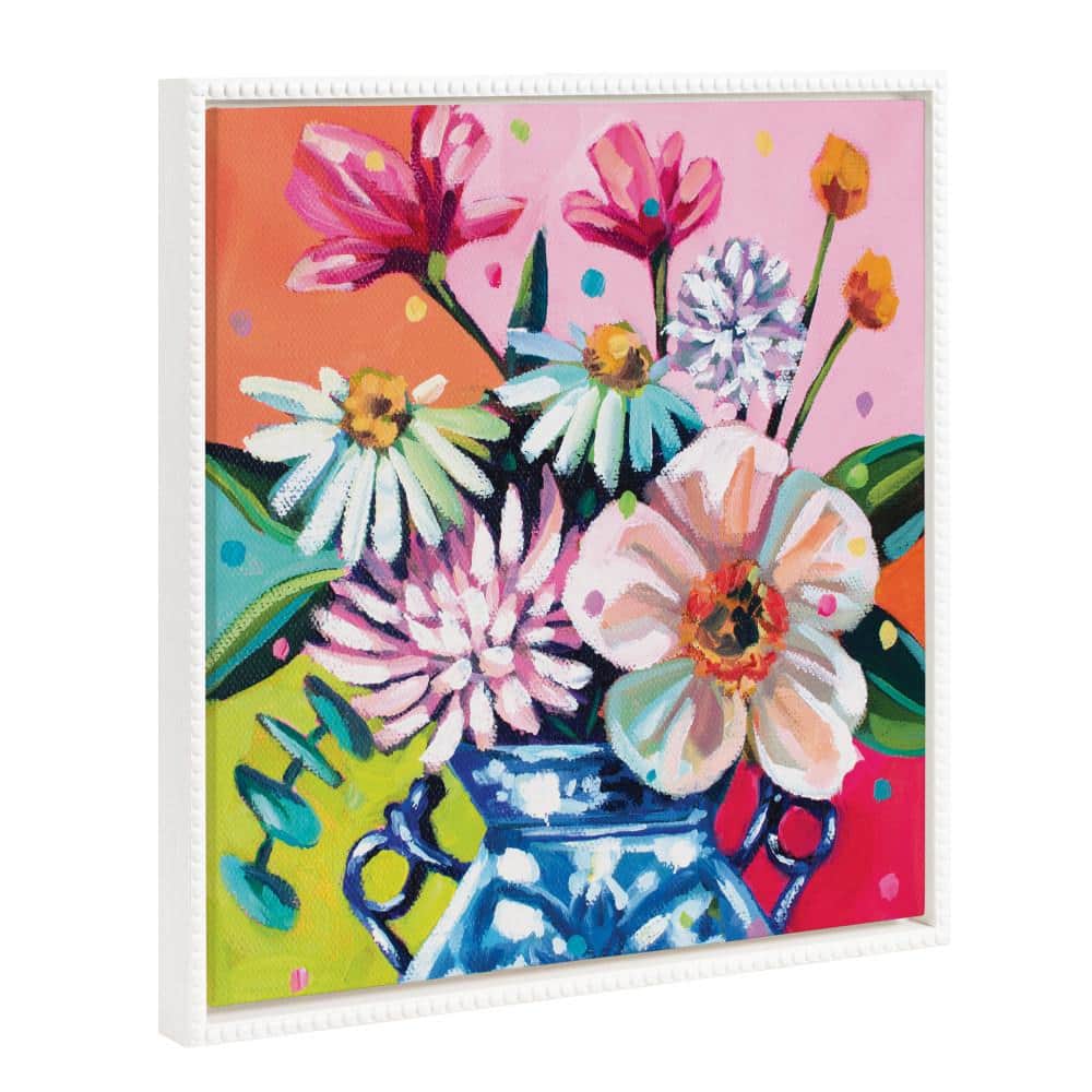 Kate and Laurel Modern Bright Colorful Flower Vase Wall Art 1