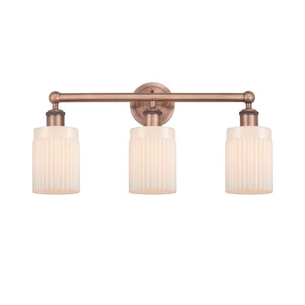 Hadley 22.5 in. 3-Light Antique Copper Vanity Light with Glass Shade
