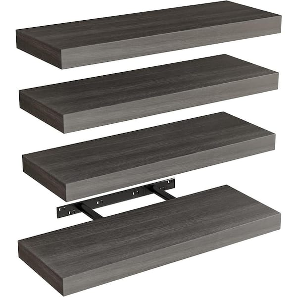 Cubilan 15.8 in. W x 5.5 in. D Gray Decorative Wall Shelf, (Set of 4)