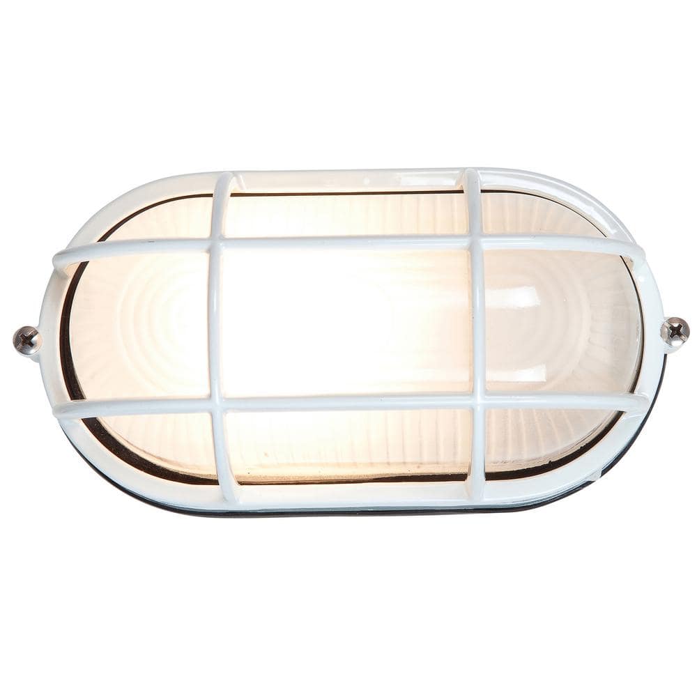 Nauticus 1-Light White Outdoor Bulkhead Light with Frosted Glass Shade price history on PriceWatchPro