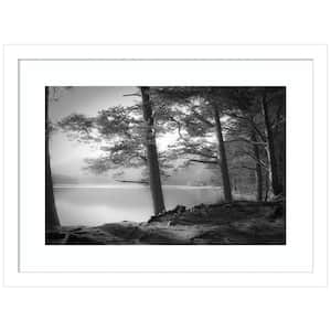 "Scottish Lake" by Dorit Fuhg 1-Piece Wood Framed Black and White Nature Photography Wall Art 13 in. x 17 in.