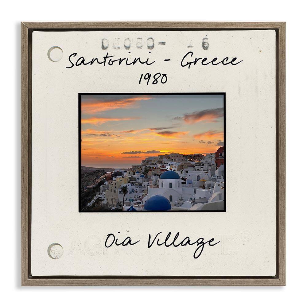 Greece Travel City View by Val Rhodes Brown Floater Frame Architecture Graphic Art Print 18 in. x 18 in. price history on PriceWatchPro