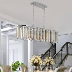 39.4 in. W 8-Lights 8 x E12 Candle Crystal Chandelier Ceiling Pendant Light Fixture for Dining Room Entryway, Not Bulbs