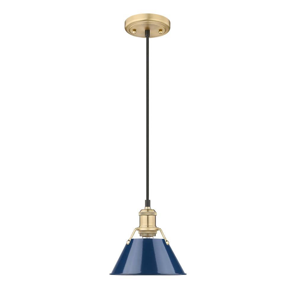 Orwell 100-Watt 1-Light Brushed Champagne Bronze and Matte Navy Mini Pendant Light price history on PriceWatchPro