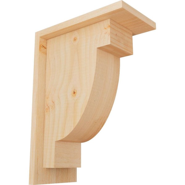 Ekena Millwork 5-1/2 in. x 10 in. x 14 in. Douglas Fir Alpine Smooth Corbel with Backplate