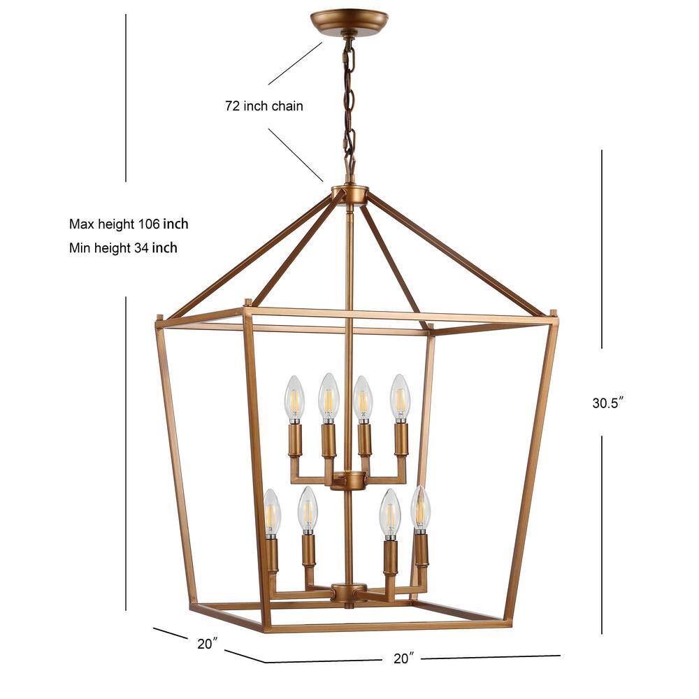 Pagoda 20" Antique Gold Farmhouse LED Lantern Pendant