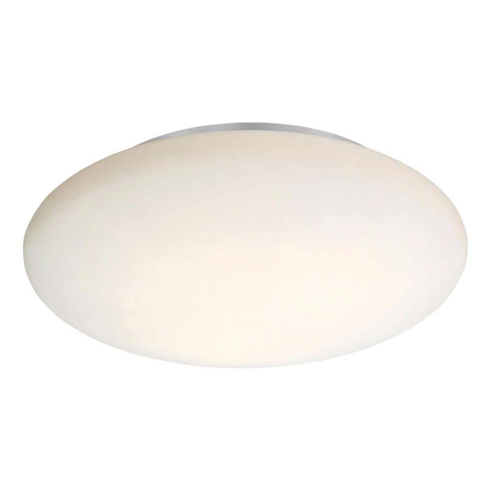 Eglo Ella 18 in. W x 5.875 in. H 3-Light White Ceiling Flush Mount with Round White Glass Shade -  90418A