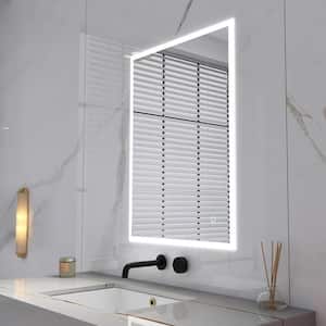 24 in. W x 32 in. H Rectangular Frameless Anti-Fog LED Ligth Wall Bathroom Vanity Mirror in Silver