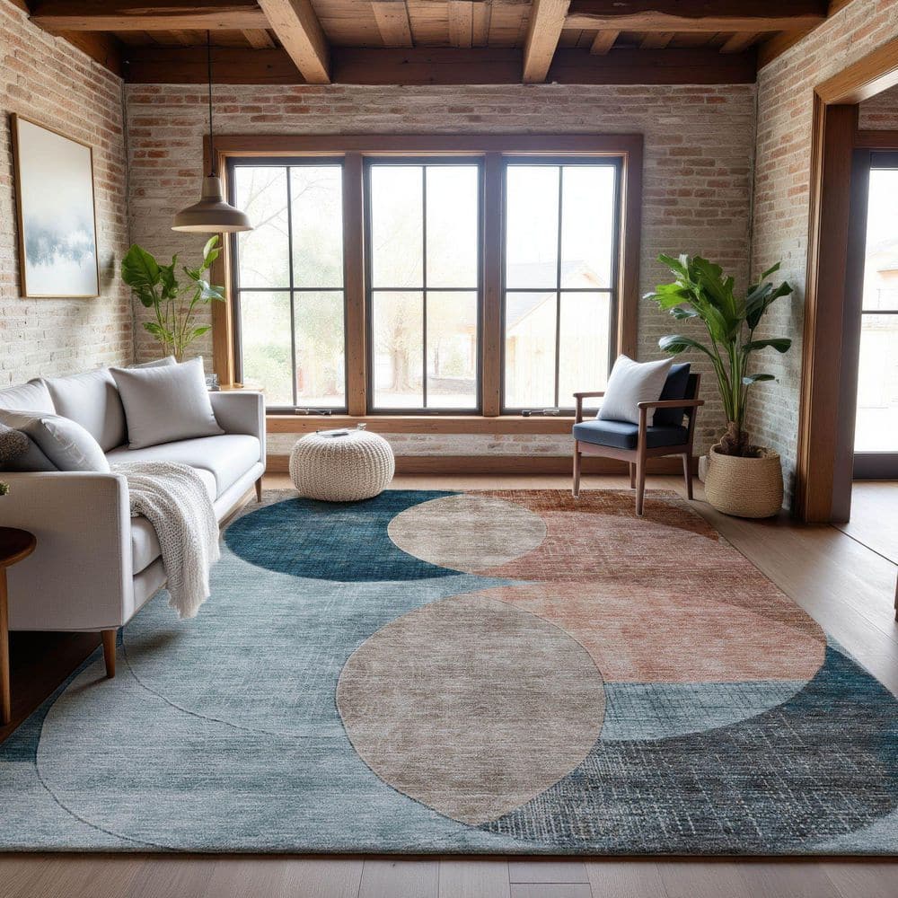 Mayfield Premium Machine Washable Abstract AMF1140 Rust 10 ft. x 14 ft. Area Rug price history on PriceWatchPro