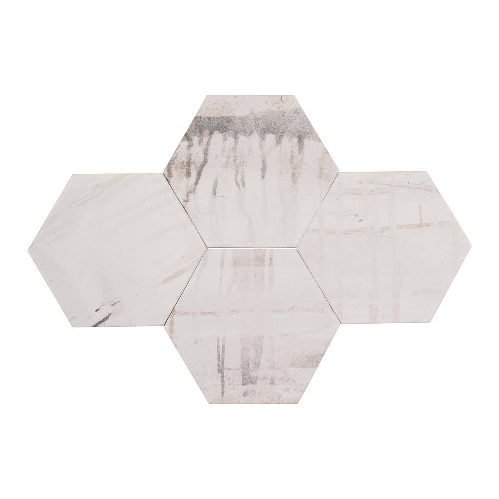 Homage 5" White Glazed Hexagonal Porcelain Tile