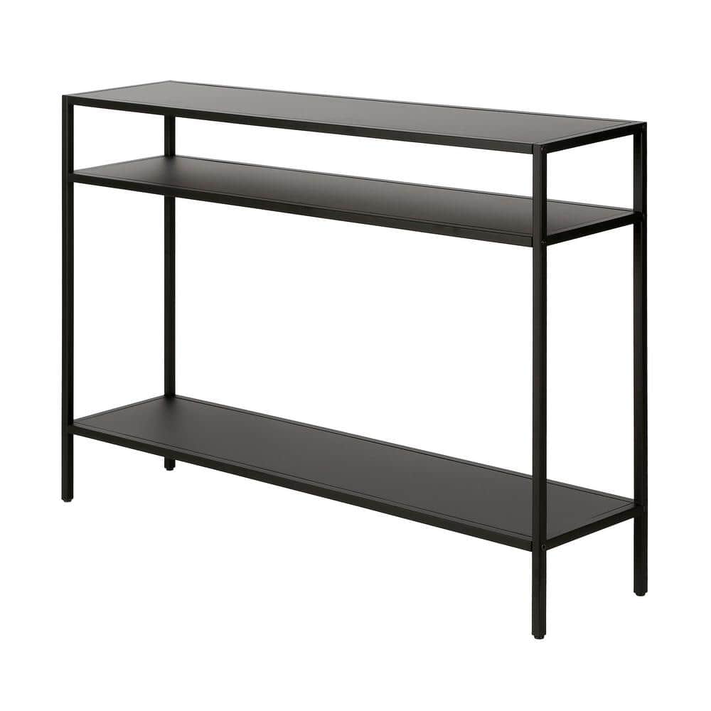 Ricardo 42" Blackened Bronze Industrial Console Table with Storage
