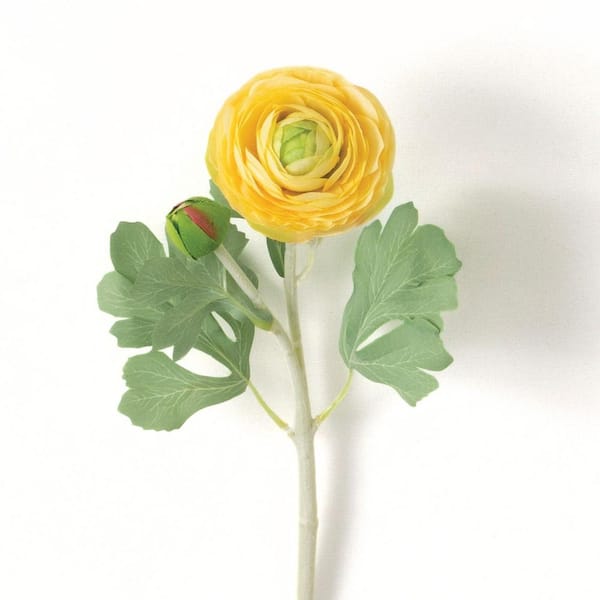 SULLIVANS 19 in. Yellow Indoor Artificial Ranunculus Spray