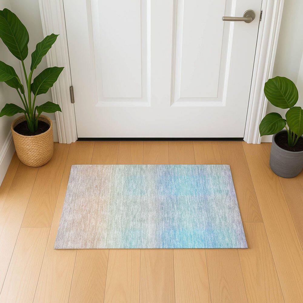 Mayfield Premium Machine Washable Abstract AMF1735 Sky 2 ft. x 3 ft. Area Rug price history on PriceWatchPro