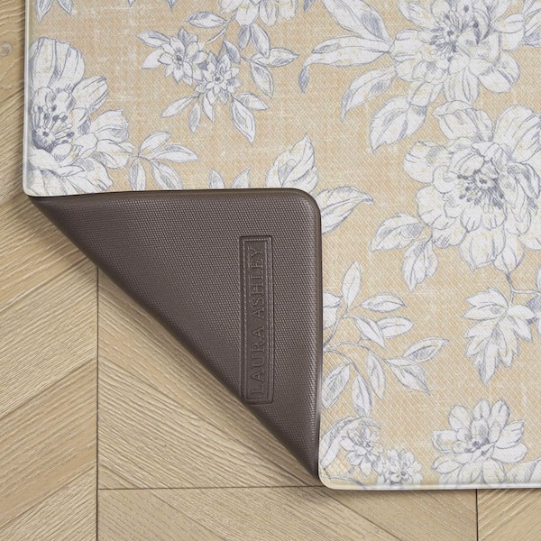 Yellow Iris Floral 17.5 in. x 60 in. /17.5 in. x 28 in. Anti-Fatigue Wellness Mat