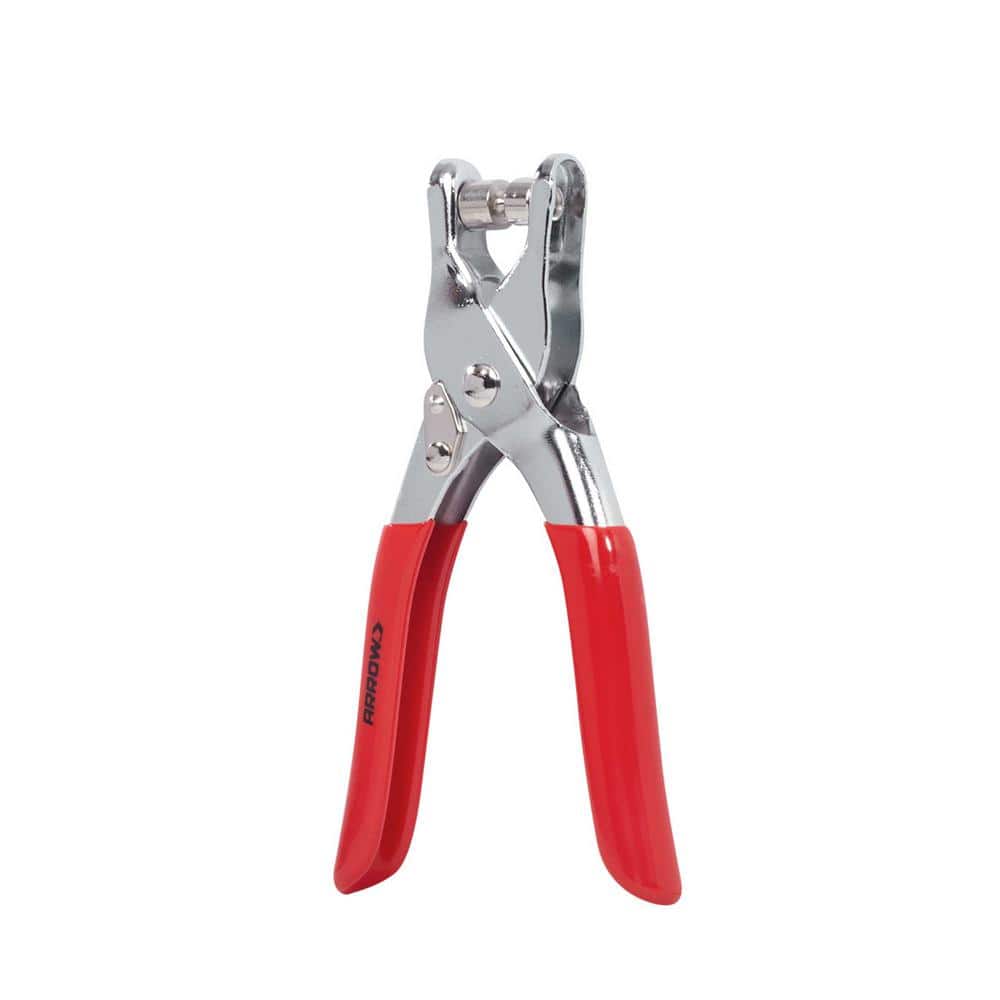 Ergonomic Red Handle Steel Eyelet Plier Kit with Multicolored Eyelets