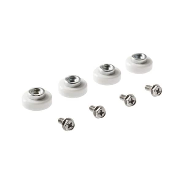 3/4 in. Stainless Round Sliding Shower Door Roller Replacement (4-Piece)