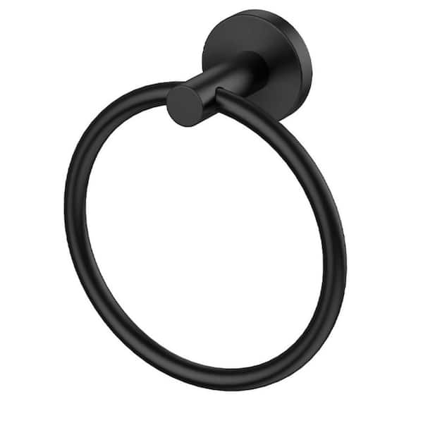 YASINU Wall Mounted Towel Ring in Matte Black
