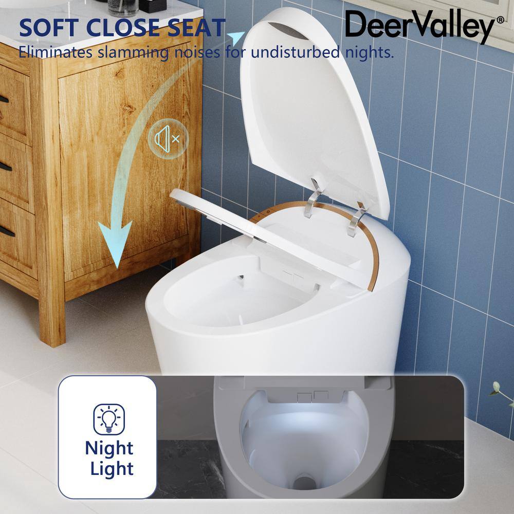 White Tankless Smart Elongated Toilet with Heated Seat