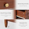 BYBLIGHT Walnut Brown 6-Drawer 55 in. Dresser, Double Dresser Wood Storage Organizer Chest of Drawers for Closet Living Room BB-RY0116GX