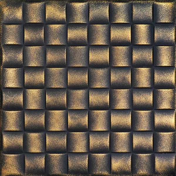 A La Maison Ceilings Cobblestone Black Gold 1.6 ft. x 1.6 ft. Decorative Foam Glue Up Ceiling Tile (21.6 sq. ft./Case)