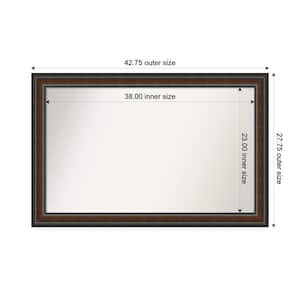 Cyprus Walnut 42.75 in. x 27.75 in. Custom Non-Beveled Wood Framed Bathroom Vantiy Wall Mirror