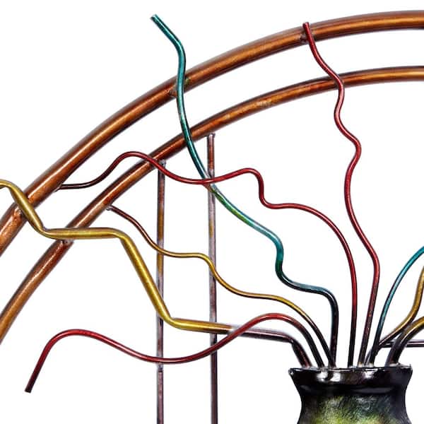 Litton Lane 24 in. x 1 in. Metal Multi Colored Abstract Wall Decor