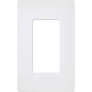 Claro 1 Gang Wall Plate for Decorator/Rocker Switches, Satin, Snow (SC-1-SW) (1-Pack)