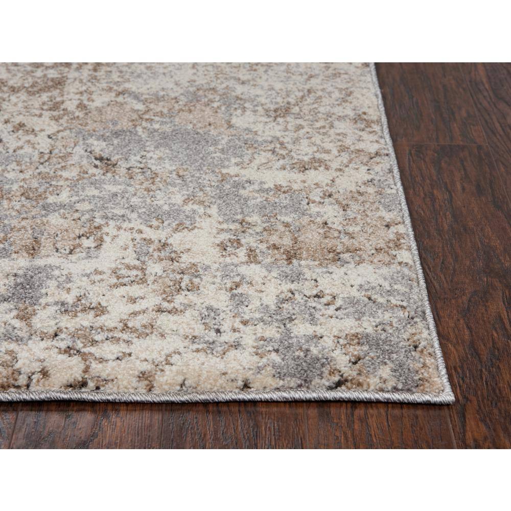 Venice Gray and Beige Abstract Synthetic Area Rug