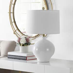 Kemli 23.5 in. White Table Lamp with White Shade