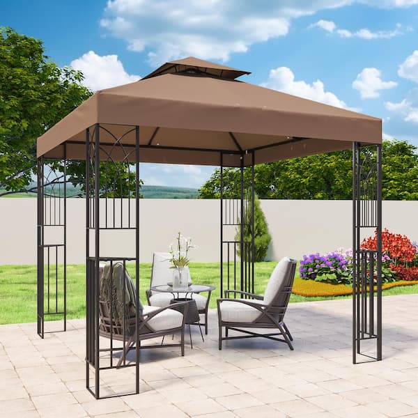 EAGLE PEAK 8 ft. x 8 ft. Outdoor Patio Gazebo with Double