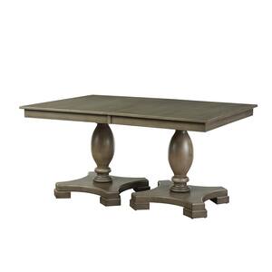 Waylon 60~96 in. Rectangle Gray Oak Wood Top with Wood Frame (Seats 6)