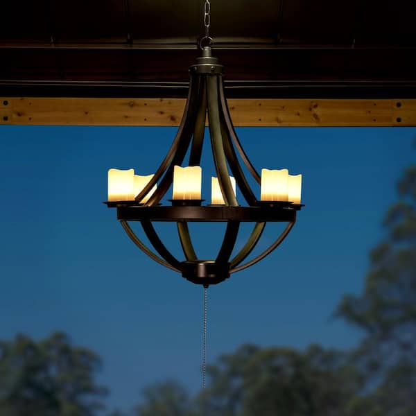 Sunjoy Osborne Classic Outdoor Battery Powered 6 Light Led Chandelier D203000600 The Home Depot Sunjoy Osborne Classic Outdoor Battery, Battery Operated Outdoor Chandelier Home Depot