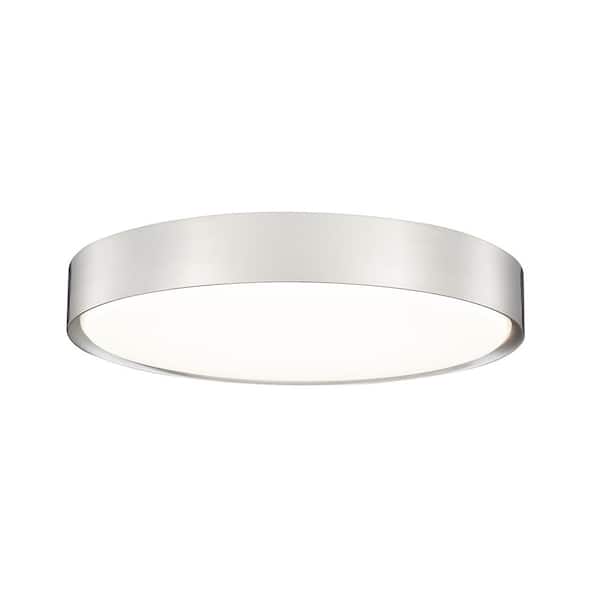 Unbranded Kawan 20 in. Brushed Nickel Flush Mount with Acrylic Shade and no bulbs