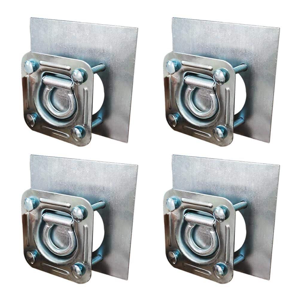 4-Piece Steel Recessed D-Ring Tie Down Anchors Heavy-Duty Bolt-On with Backing Plates for Flatbed Truck Trailer price history on PriceWatchPro