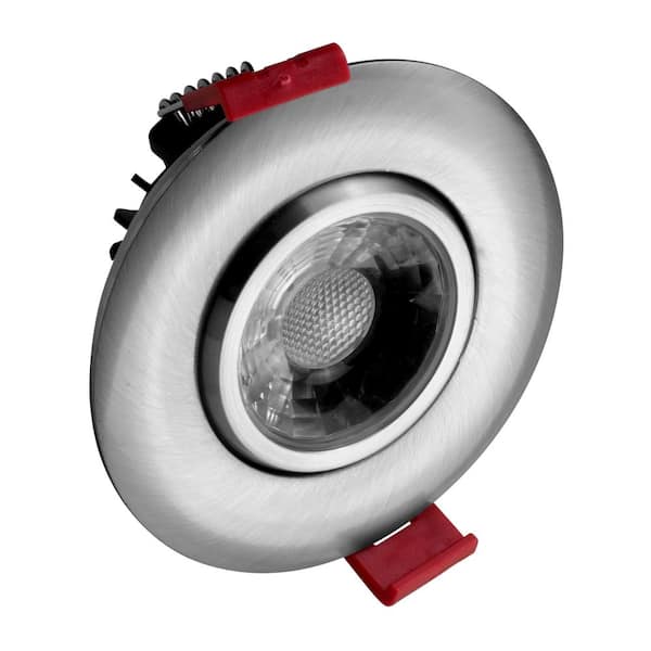 NICOR 3 in. Nickel 4000K Remodel IC-Rated Recessed Integrated LED Gimbal Downlight Kit