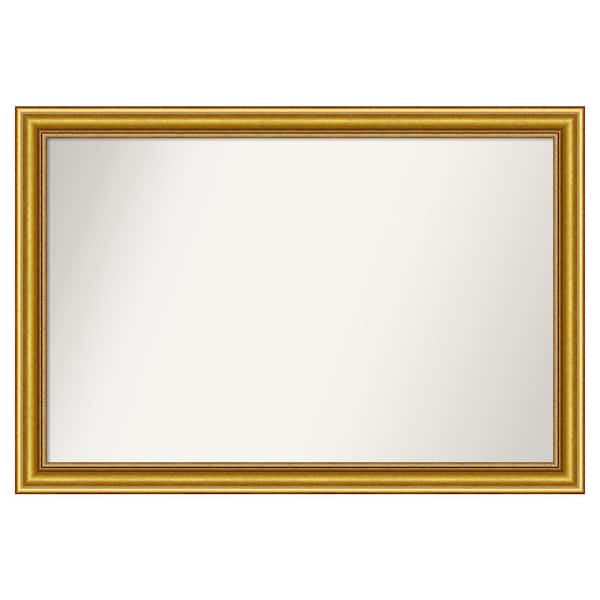 Amanti Art Townhouse Gold 37.75 in. x 25.75 in. Custom Non-Beveled Wood Framed Batthroom Vanity Wall Mirror