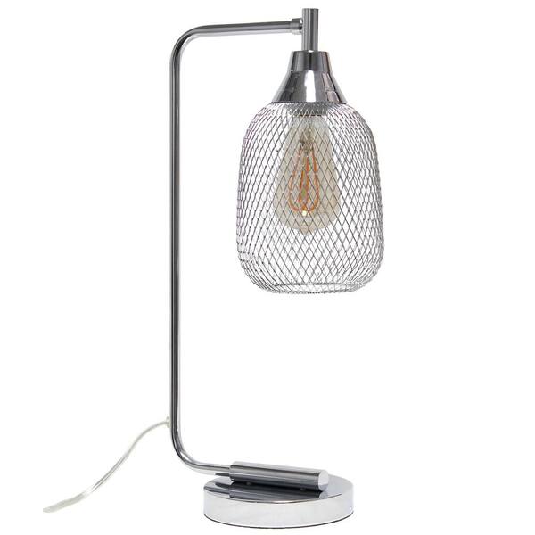 Elegant Designs 19 in. Chrome Mesh Wire Desk Lamp